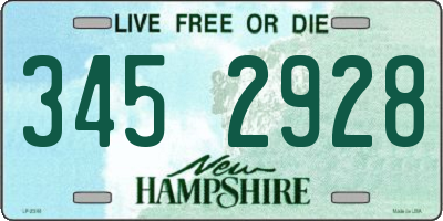 NH license plate 3452928
