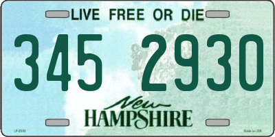 NH license plate 3452930