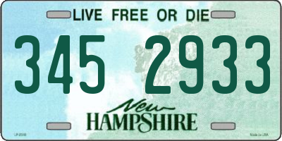 NH license plate 3452933