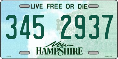 NH license plate 3452937