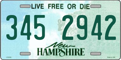 NH license plate 3452942