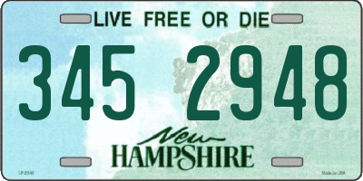 NH license plate 3452948
