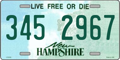 NH license plate 3452967