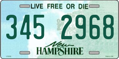 NH license plate 3452968
