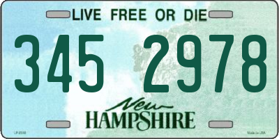 NH license plate 3452978