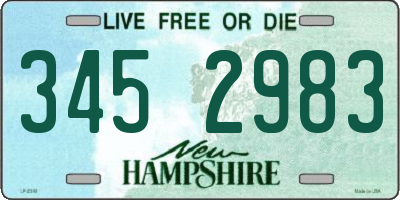 NH license plate 3452983