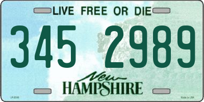 NH license plate 3452989