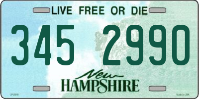NH license plate 3452990