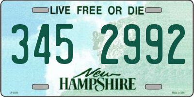 NH license plate 3452992