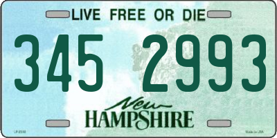 NH license plate 3452993