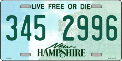 NH license plate 3452996