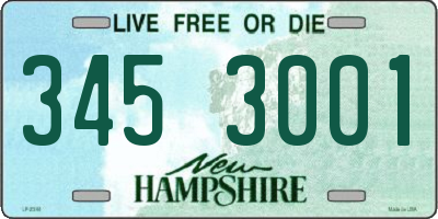 NH license plate 3453001
