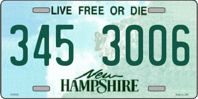 NH license plate 3453006