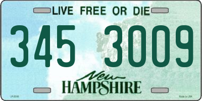 NH license plate 3453009