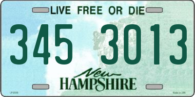 NH license plate 3453013