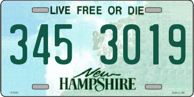 NH license plate 3453019