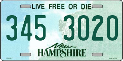 NH license plate 3453020