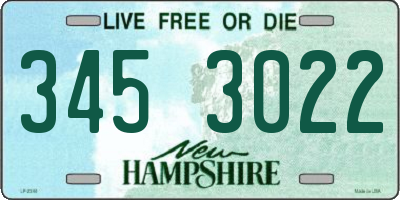 NH license plate 3453022