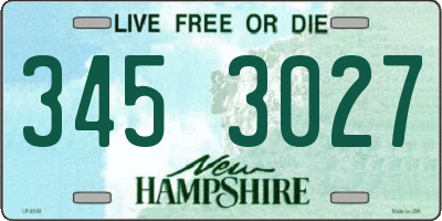 NH license plate 3453027