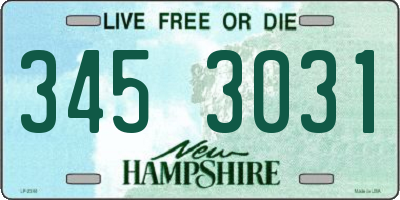 NH license plate 3453031