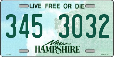 NH license plate 3453032