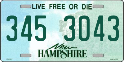 NH license plate 3453043