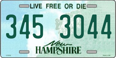 NH license plate 3453044