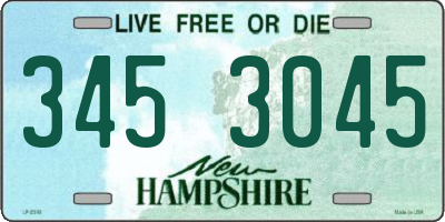 NH license plate 3453045