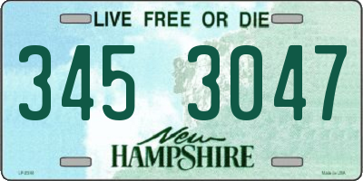 NH license plate 3453047