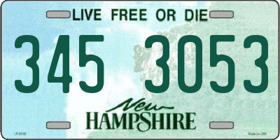 NH license plate 3453053