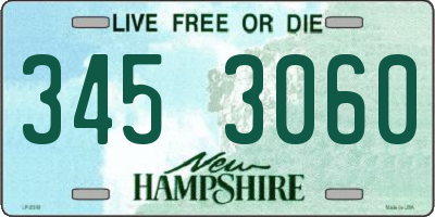 NH license plate 3453060