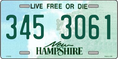 NH license plate 3453061