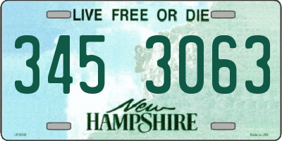 NH license plate 3453063