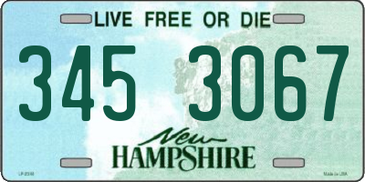 NH license plate 3453067