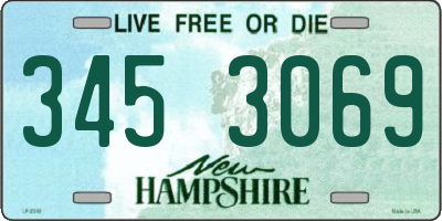 NH license plate 3453069