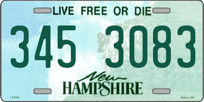 NH license plate 3453083