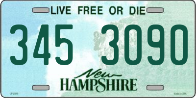NH license plate 3453090