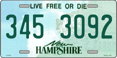 NH license plate 3453092