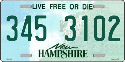NH license plate 3453102