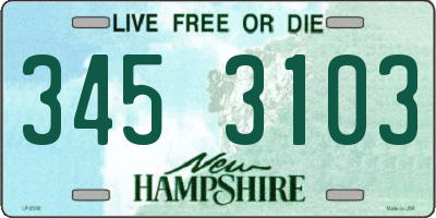 NH license plate 3453103