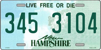 NH license plate 3453104