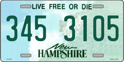NH license plate 3453105