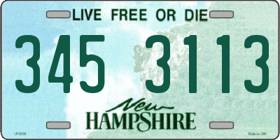 NH license plate 3453113
