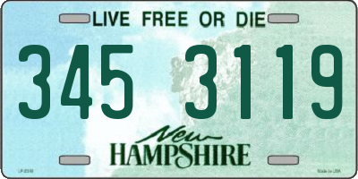 NH license plate 3453119