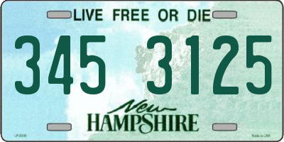NH license plate 3453125