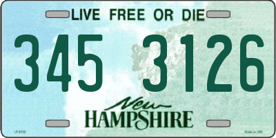 NH license plate 3453126