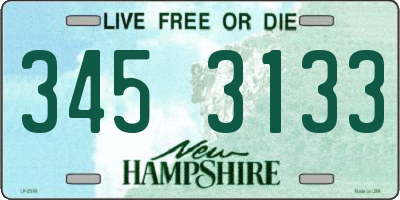 NH license plate 3453133