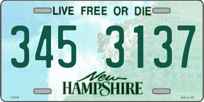 NH license plate 3453137