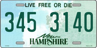 NH license plate 3453140