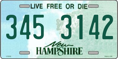 NH license plate 3453142